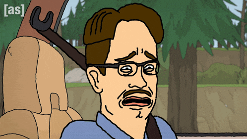 a cartoon of a man with glasses and a mustache with the word [ as ] on the bottom left