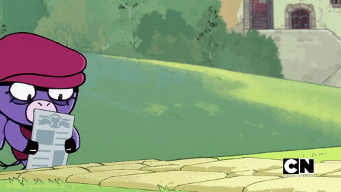 a cartoon of a donkey reading a newspaper with the cn logo on the bottom