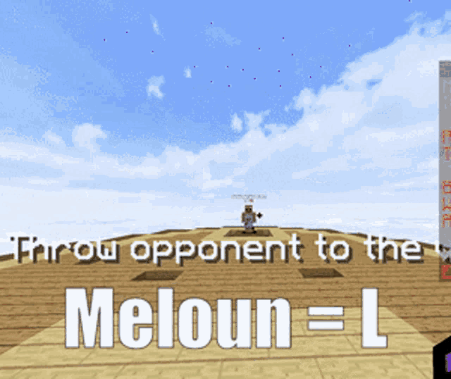 a screenshot of a video game that says throw opponent to the melon = 1