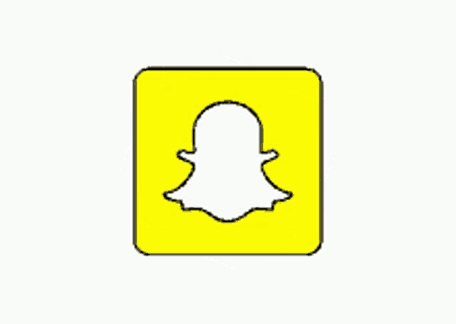 a yellow square with a white snapchat logo in it