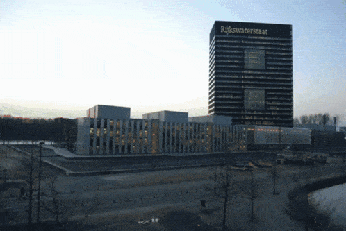 a large building with the word rijkswaterstaat on top