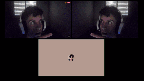 a smiley face with glasses and a pink bow is on a screen next to a praying mantis