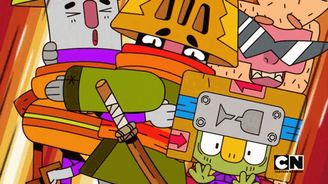 a cartoon character with a cn logo on the bottom