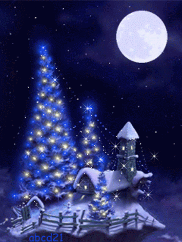 Merry Christmas Christmas Tree GIF - Merry Christmas Christmas Tree Moon GIFs
