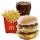 a mcdonald 's meal with a hamburger , french fries , and a coke