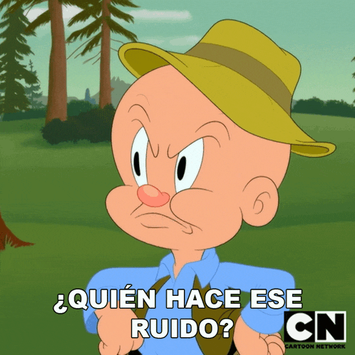 a cartoon of looney tunes says quien hace ese ruido in spanish