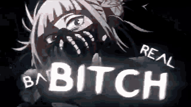 a girl with a mask on her face and the words real bitch