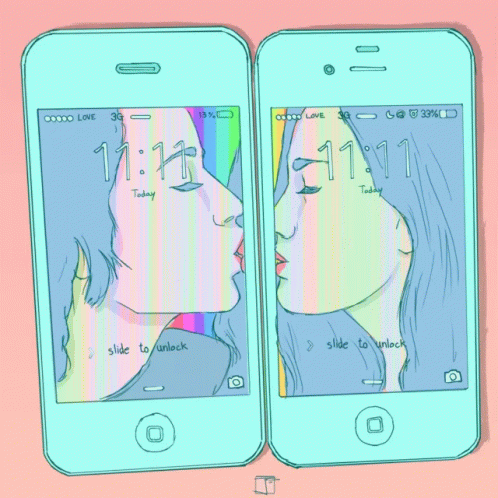 Slide To Unlock Kiss GIF - Slide To Unlock Kiss Cellphone GIFs