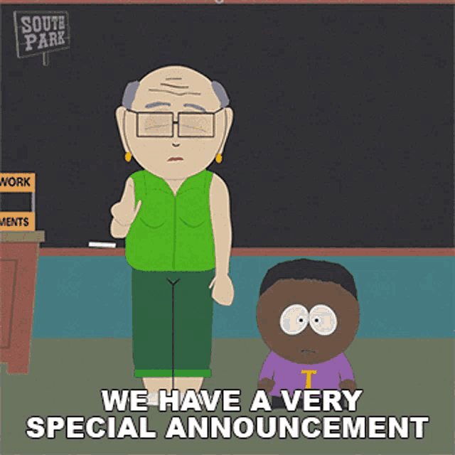 We Have A Very Special Announcement Mr Garrison GIF - We Have A Very Special Announcement Mr Garrison Janet Garrison GIFs