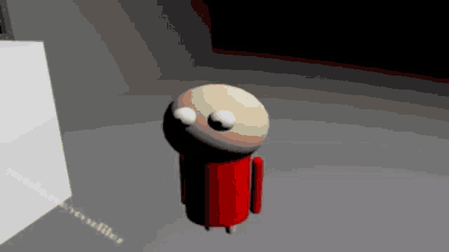 a computer generated image of a cartoon character with a red shirt