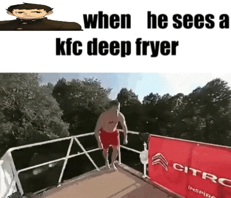a man is jumping off a balcony into a river .