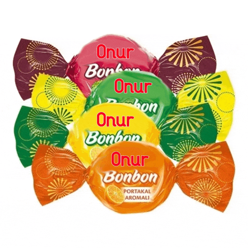 a variety of onur bonbon candies in different colors and flavors