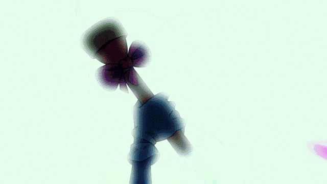 a cartoon drawing of a girl holding a stick