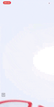 a red car is flying through the air on a white background with the word e coming out of it .