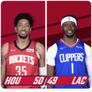 Houston Rockets (50) Vs. Los Angeles Clippers (49) Half-time Break GIF - Nba Basketball Nba 2021 GIFs