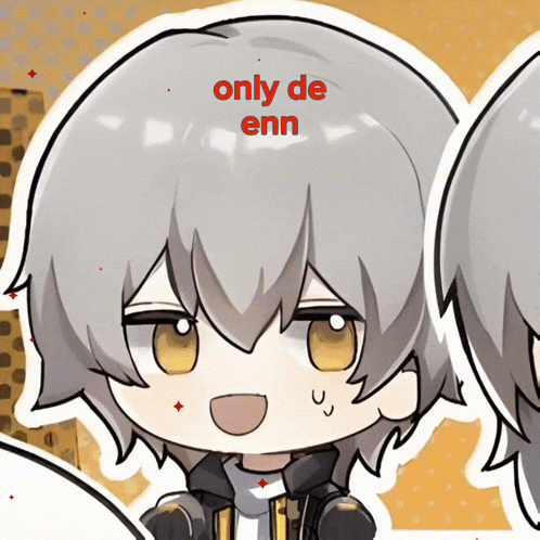 a drawing of a person with the words only de enn on it