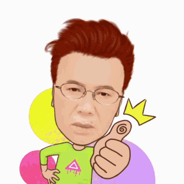 a cartoon of a man giving a thumbs up sign