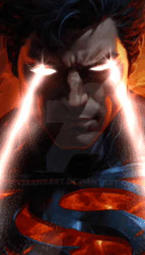 a close up of superman 's face with the letter s visible