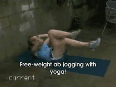 a woman is doing exercises on a yoga mat