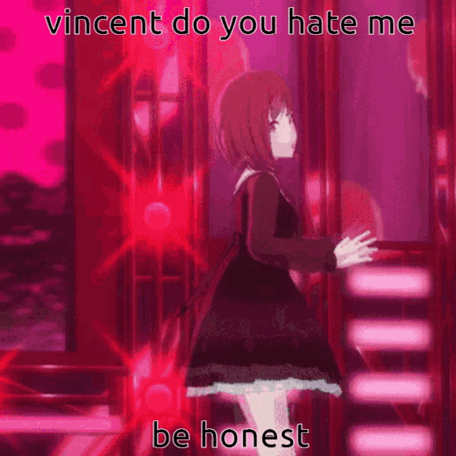 vincent do you hate me be honest written on a picture