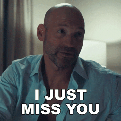 a bald man says i just miss you