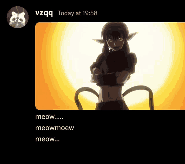 a screenshot of a video with the words meow meowmoew meow