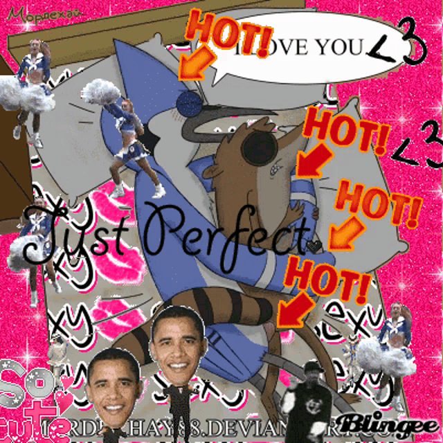 a picture of a cartoon character with the words hot love you