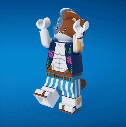 a lego figure with a cat 's head and arms