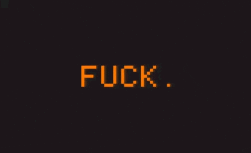 the word fuck is displayed on a black background