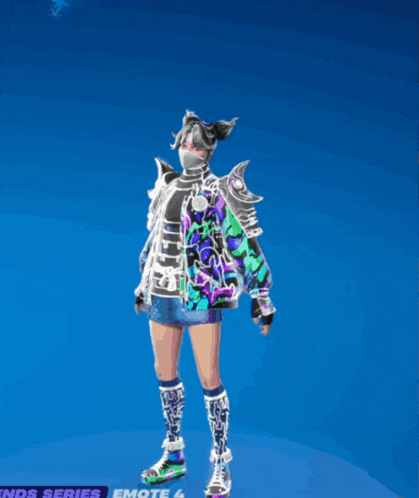 a person in a video game with the words ends series emote 4