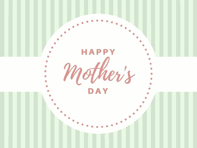 a happy mother 's day greeting card with pink flowers in a circle