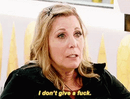 a woman says i don 't give a fuck .