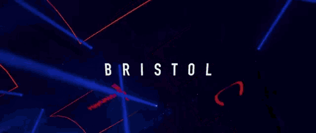 a blue background with the word bristol written in white