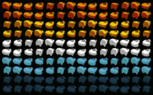 a black background with a rainbow of sheep in different colors