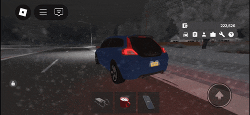 a blue car with a new york license plate is driving down a road