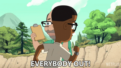 Everybody Out Big Mouth GIF - Everybody Out Big Mouth Leave GIFs