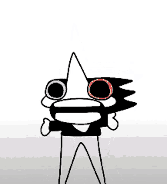 a cartoon character with a large mouth and a pair of scissors in its mouth .