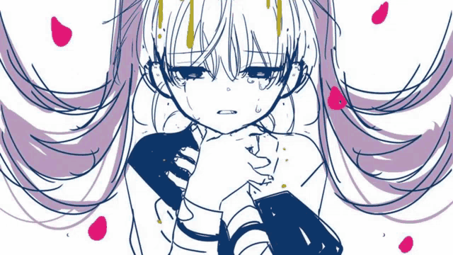 a drawing of a girl with purple hair and a crown on her head