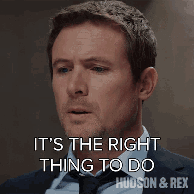 Its The Right Thing To Do Charlie Hudson GIF - Its The Right Thing To Do Charlie Hudson Hudson And Rex GIFs