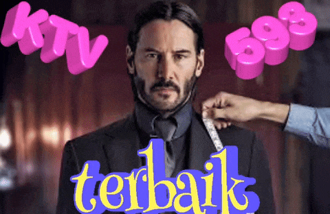 a man in a suit and tie is being measured by a person with the words terbaik written in yellow