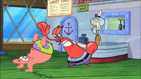 a cartoon scene from spongebob squarepants with patrick and squidward