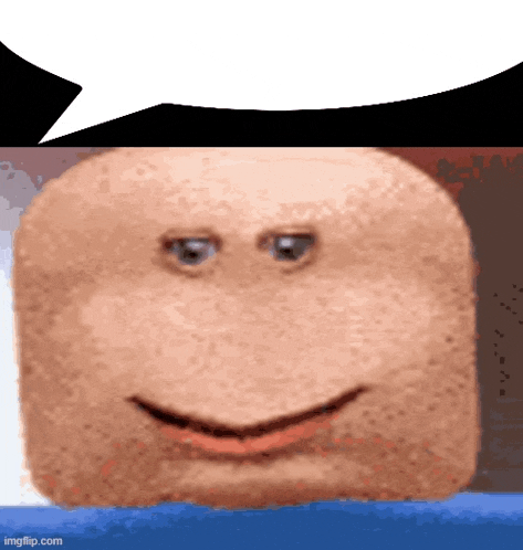 a close up of a toast with a smiling face and a speech bubble .