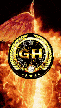 a logo with the letter gh in the center