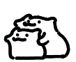 a black and white drawing of a cat sitting on top of another cat .