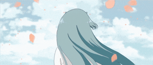 a cartoon drawing of a person standing on a hill