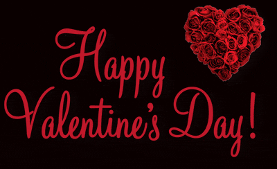 a happy valentine 's day sign with a red heart made of roses
