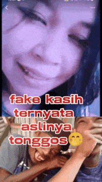 fake kasih ternyata aslinya tonggos is written on a screen