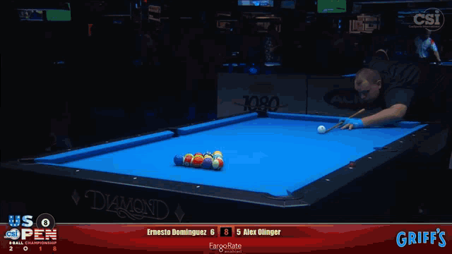 a pool table sponsored by fargo rate and griffs