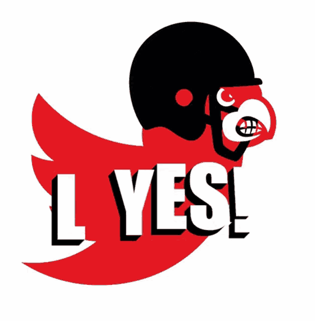 a twitter icon with a football helmet on it and the words i yes