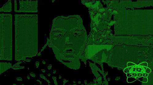 a green background with a black border and a glowing logo that says 6900